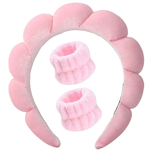 Flannel front bow elastic headband face wash and makeup headband waterproof wrist cover hair tie headband
